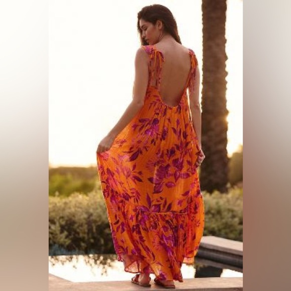 BY ANTHROPOLOGIE BACKLESS GAUZE DRESS
